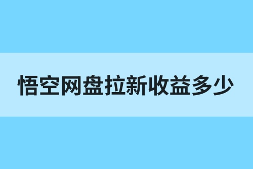 悟空网盘拉新收益多少？10元一单补贴，仅剩10天！